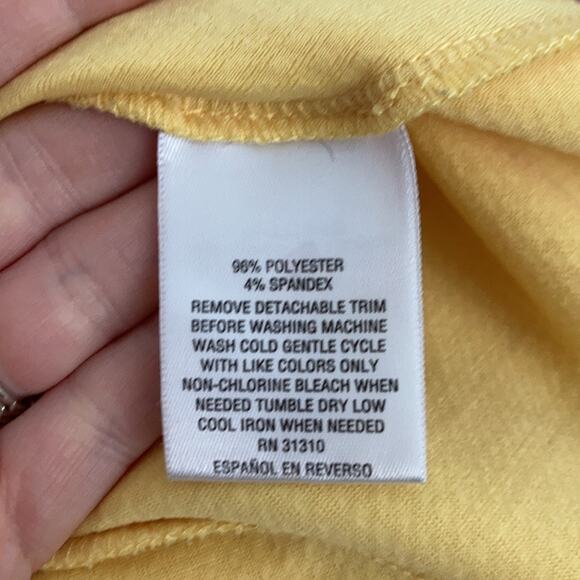 Thalia Sodi Yellow Stretch Peplum Pullover Top, Size L - Picture 5 of 5